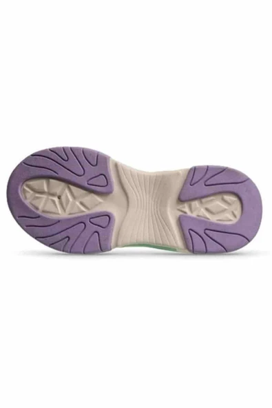 Mp 241-1673 Bej Mor Kadın Bağcıklı Yürüyüş Ayakkabısı - Resim 3