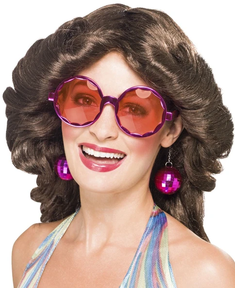Disko Toplu Küpeli Parti Gözlüğü Pembe Renk ürün görseli
