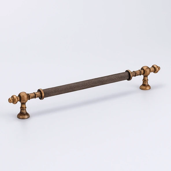 Ladin Tırtıklı Antik Bakır Metal Kulp 320 mm Dayanıklı Kulpları Mobilya Çekmece Dolap Kapak Kulpu - Resim 3