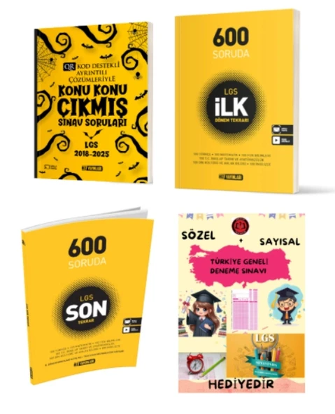 HIZ YAYINLARI 8. SINIF KONU KONU ÇIKMIŞ SINAV SORULARI - İLK DÖNEM TEKRARI - 600 SORUDA LGS SON TEKRAR ve Hediye ürün görseli