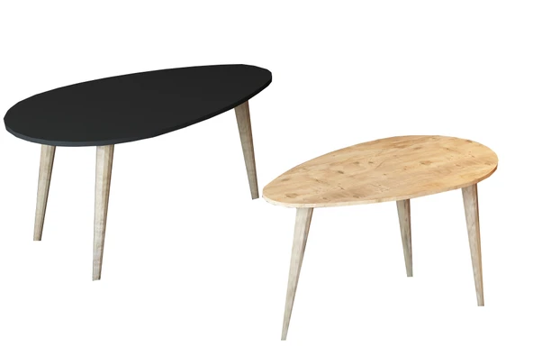 LENDA Merdan Ahşap Ayaklı Orta Sehpa - Siyah - Atlantik Çam - 3