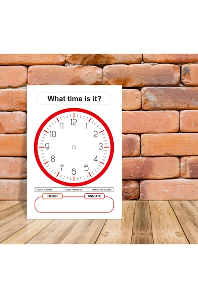 Ligona Home Saat Kaç Çocuk Ingilizce Eğitim Yaz-sil Pvc Poster Ingilizce What Time Is It 30x42 Cm