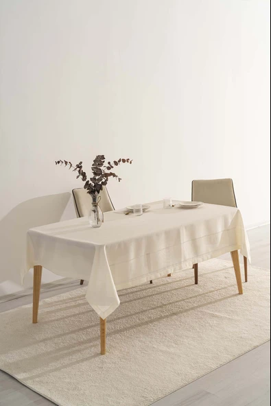 Nora Krem Zarf Köşe Masa Örtüsü 150x220 cm - Resim 2