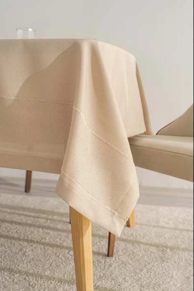 Nora Bej Zarf Köşe Masa Örtüsü 150x220 cm - Resim 4