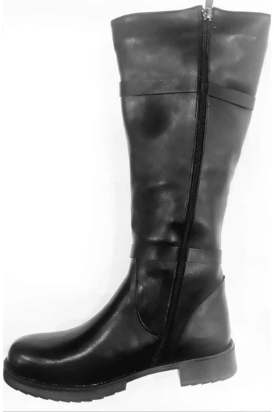 239108 Kadın Fermuarlı Siyah Çizme - Resim 2