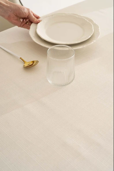Nora Krem Zarf Köşe Masa Örtüsü 150x220 cm - Resim 5