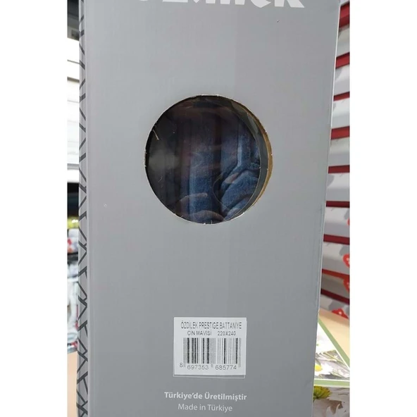 Özdilek Prestige Kalın Embos Çift Kişilik Battaniye (220x240)-Çin Mavisi Yeni - Resim 3