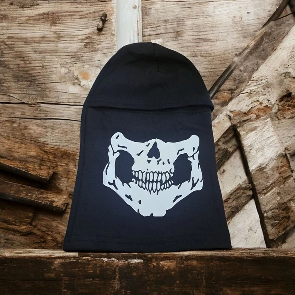 Termal Siyah Kar Maskesi Kurukafa Desenli - 4