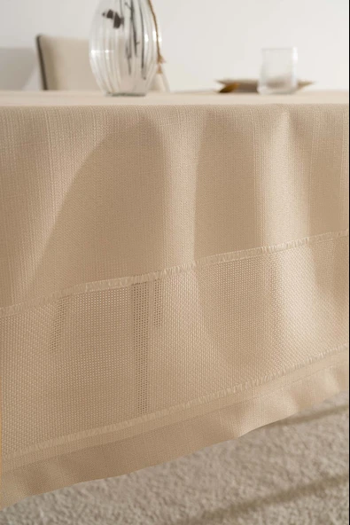 Nora Bej Zarf Köşe Masa Örtüsü 150x220 cm - Resim 5