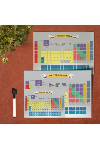 LİGONA Yaz Sil Pvc Kaplı Periyodik Tablo Çift Taraflı A4