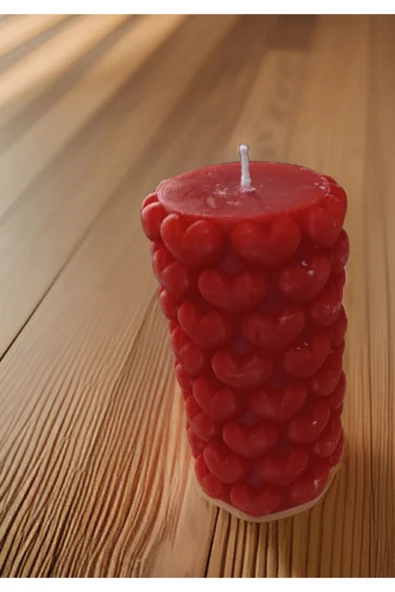 Ligona Home Silindir Kalpli Dekoratif Mum Sevgililer Günü - 2