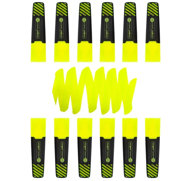 Liqeo Liquid Flat Fosforlu Kalem (H-3128) 12 Adet Sarı ürün görseli