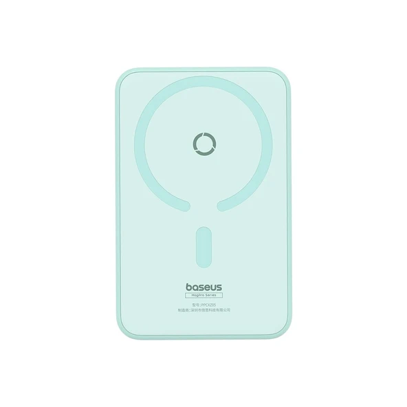 Baseus MagPro Magnetic Bracket Wireless Fast-Charging Power Bank 5000mAh 20W Peppermint Blue (with Simply Series Charging Cable Type-C to Type-C (20V/3A) 30cm White) - Resim 2