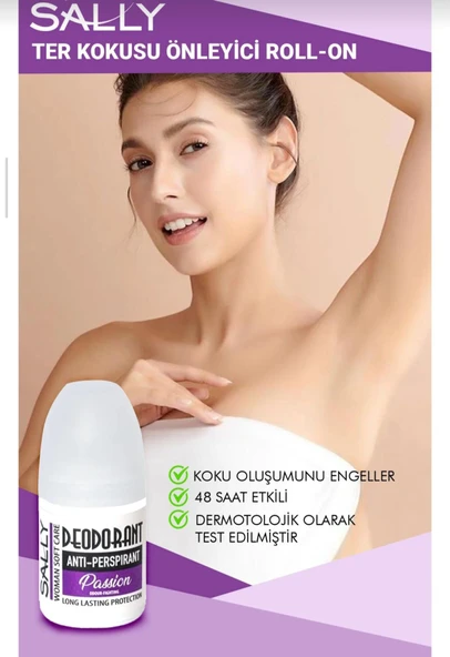 SALLY ROLL-ON ANTİPERSPİRANT TERLEME ÖNLEYİCİ DEODORANT ROLL-ON PASSİON -50 ML - Resim 2