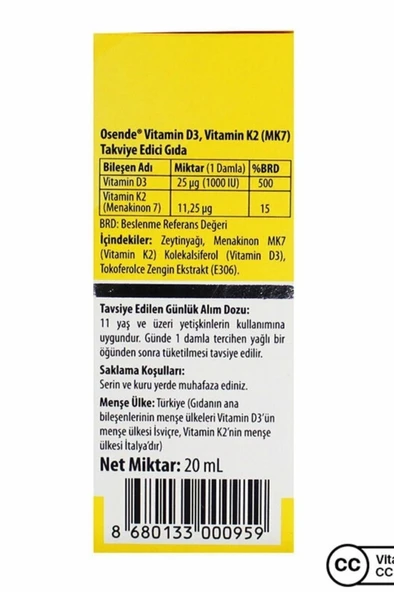Osende Osende D3 + K2 20 Ml Damla - Resim 4