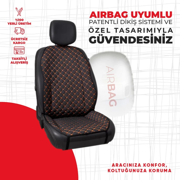 Turuncu Kapitone Siyah Jakar Dokuma - Resim 2