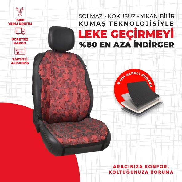 Kırmızı Cam Kırığı Jakar Dokuma Minder - Resim 4