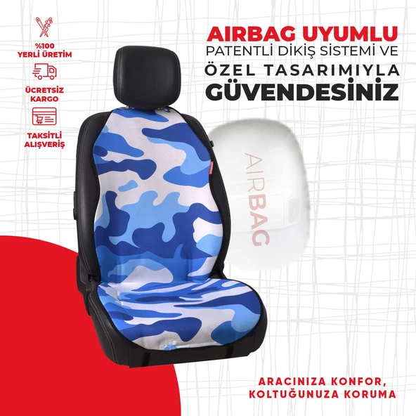 Dijital Baskılı Mavi Kamuflaj Desen - Resim 2