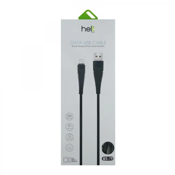 Helt HT-79 İp Örgü 100 Cm Micro Şarj ve Data Kablosu VR-9753 - Resim 3
