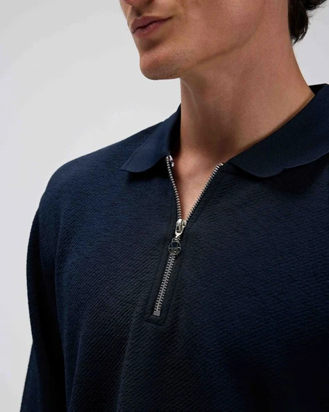 Ellesse Erkek Polo Sweatshirt EM601-NV - Resim 2