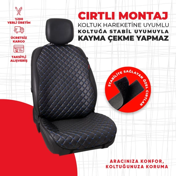 Mavi Kapitone Siyah Suni Deri - Resim 3