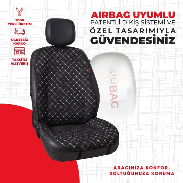 Beyaz Kapitone Siyah Jakar Dokuma - Resim 2