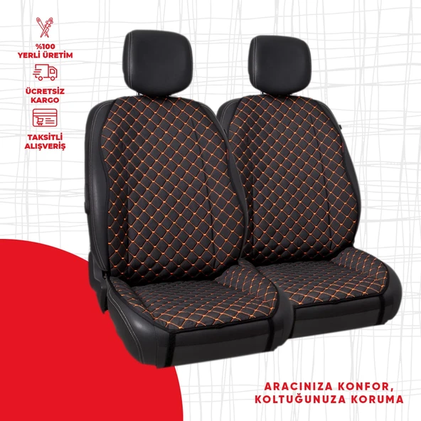 Turuncu Kapitone Siyah Jakar Dokuma ürün görseli