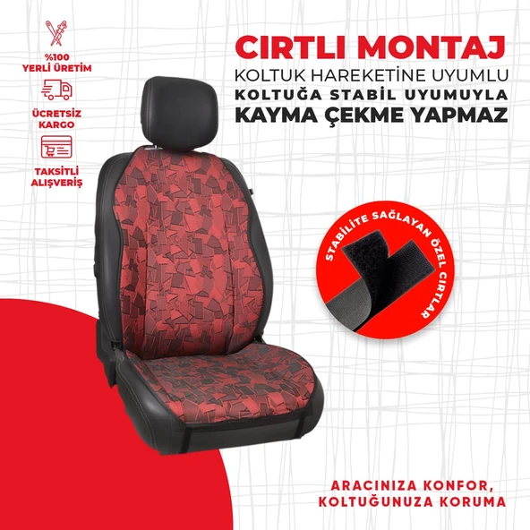 Kırmızı Cam Kırığı Jakar Dokuma Minder - Resim 3