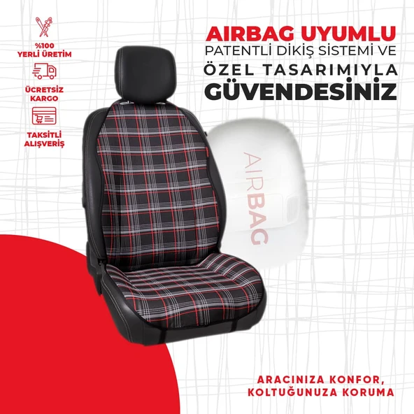 Kırmızı Gti Desen Jakar Dokuma - Resim 2