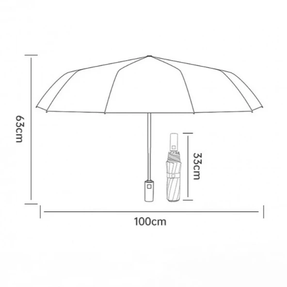 Siyah El Fenerli Şemsiye - Resim 4
