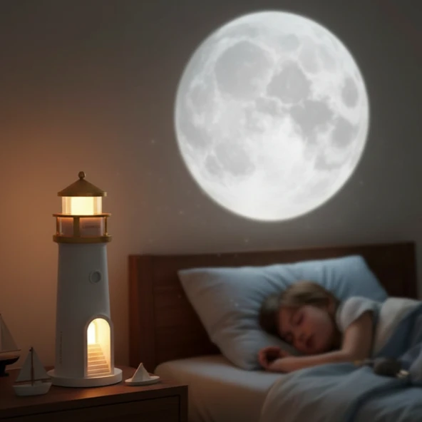 Deniz Feneri Projektör Gece Lambası - Resim 2
