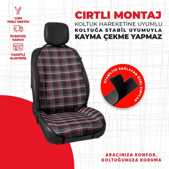 Kırmızı Gti Desen Jakar Dokuma - Resim 3