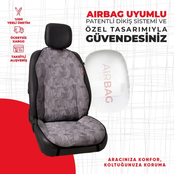 Gri Cam Kırığı Jakar Dokuma Minder - Resim 2