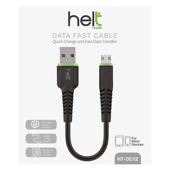 Helt HT-DC12 Plastik 20 Cm USB Şarj ve Data Kablosu NT-31290 - Resim 3