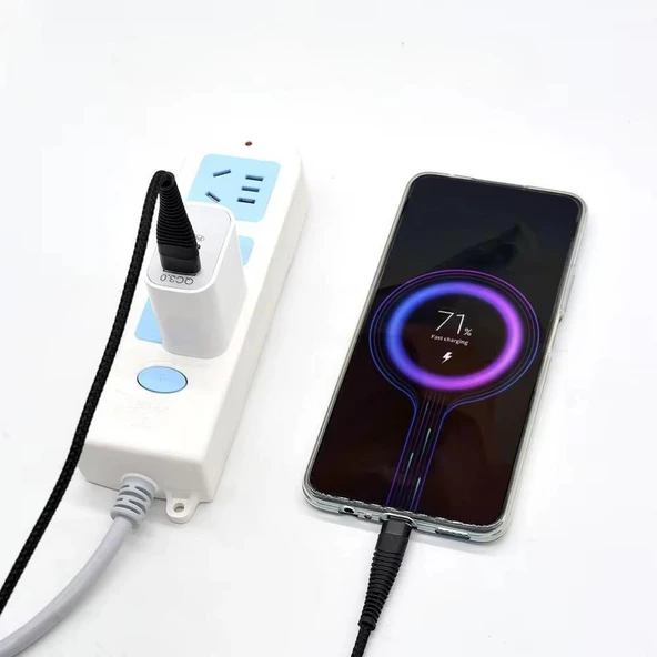 Helt HT-79 İp Örgü 100 Cm Micro Şarj ve Data Kablosu VR-9753 - Resim 2