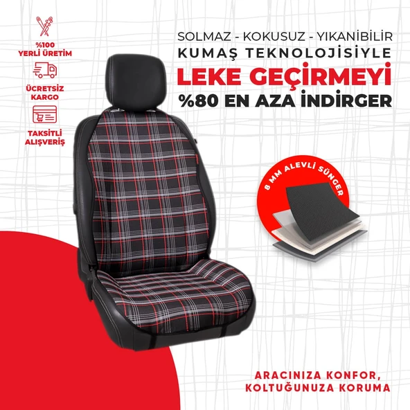 Kırmızı Gti Desen Jakar Dokuma - Resim 4