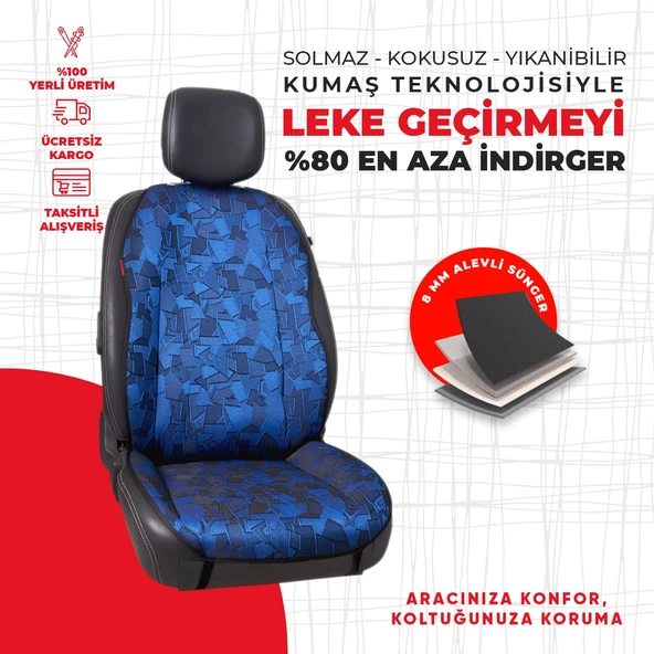 Mavi Cam Kırığı Jakar Dokuma Minder - Resim 4