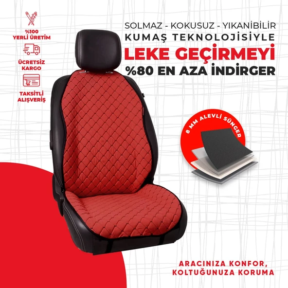 Siyah Kapitone Kırmızı Nubuk Dokuma - Resim 4