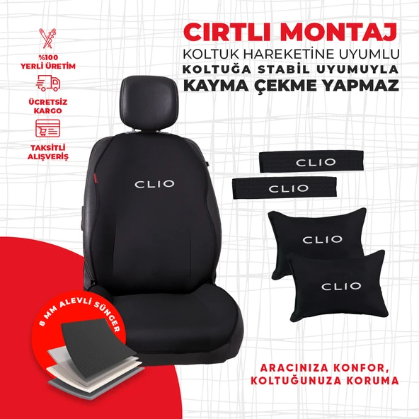 Renault Clio Nakışlı Minder Seti - Resim 4