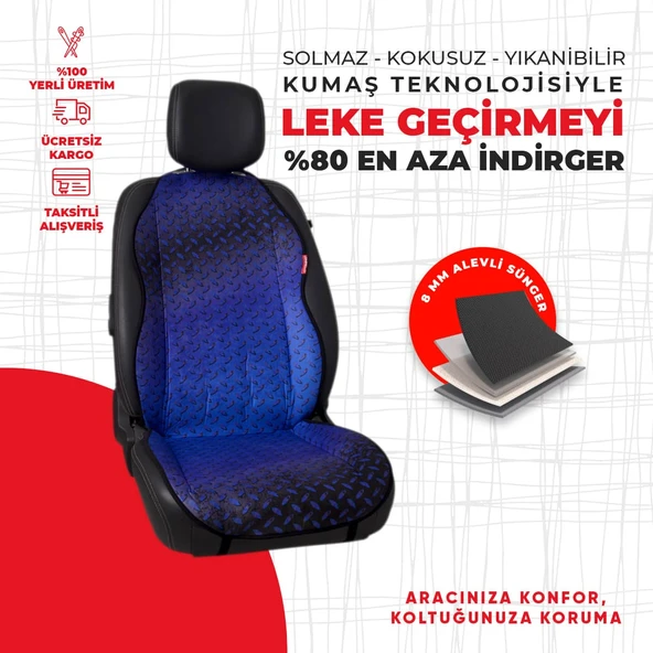 Dijital Baskılı Mavi Metal Desen - Resim 4