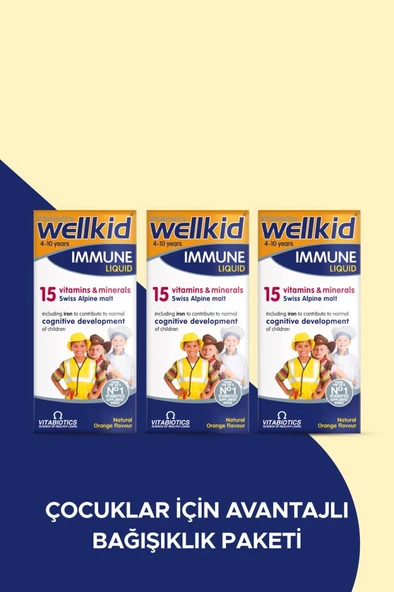 Wellkid Immune Liquid 150 Ml- 3 ADET-SKT:08/2027 ürün görseli 1