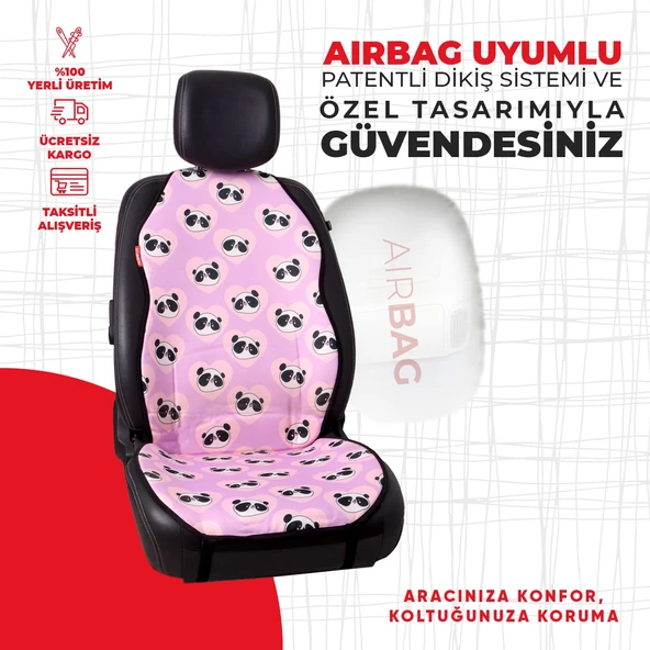 Dijital Baskılı Lila Panda Desen - Resim 2