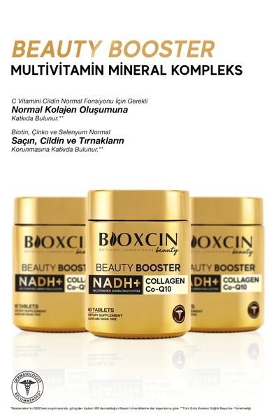 Beauty Booster 60 Tablet - Kolajen Nadh+ Co Q10 Glutatyon Biotin Astaksantin Resveratrol Hya Asit. - 9