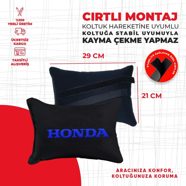 Mavi Honda Nakışlı Yastık Seti - Resim 2