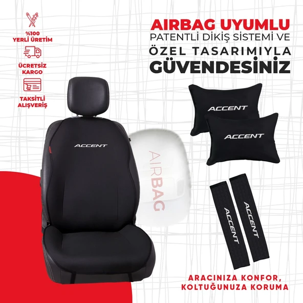 Hyundai Accent Nakışlı Minder Seti - Resim 2