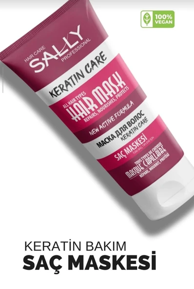 SALLY SAÇ MASKESİ KERATİN CARE 200 ML - Resim 3