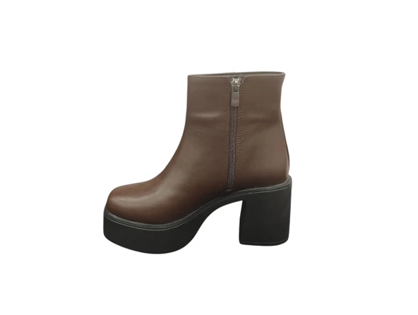 Ventes 914301Z 8 cm Platform Topuk Yandan Fermuarlı İçi Polarlı Günlük Kadın Bot - 2