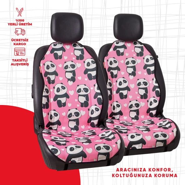 Dijital Baskılı Pembe Panda Desen ürün görseli