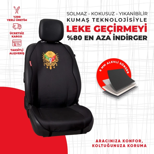 Osmanlı Devlet Arması Gold Nakışlı Minder - Resim 4