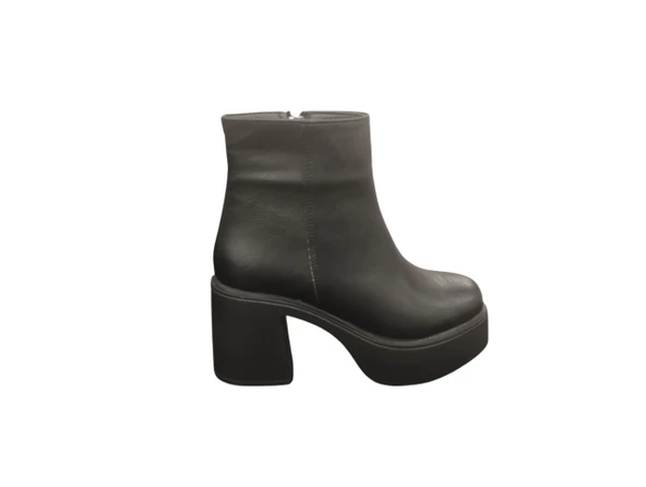 Ventes 914301Z 8 cm Platform Topuk Yandan Fermuarlı İçi Polarlı Günlük Kadın Bot - 5